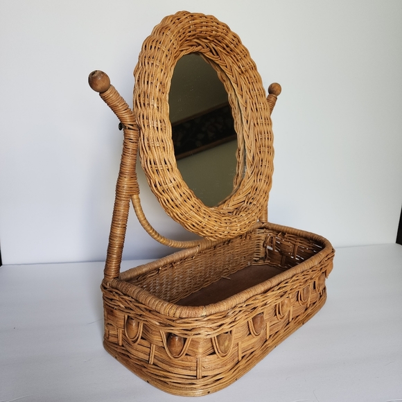 Wicker mirror caddy vintage - Picture 2 of 5